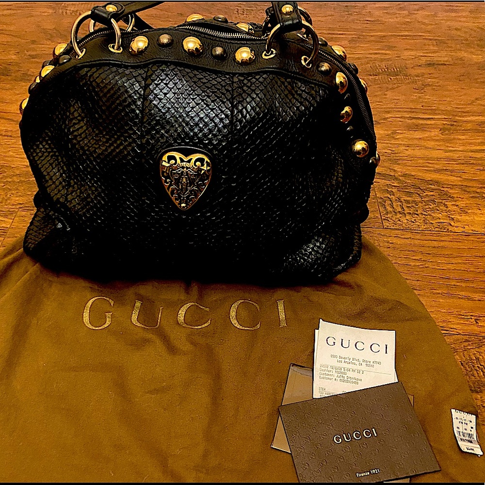 Gucci Python Black Babouska Handbag- Limited Edition